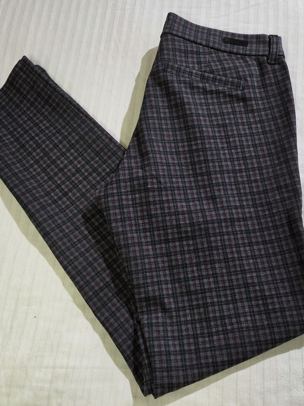 Kut From The Kloth Womens Skinny Pants Size 6 Gray Plaid Flat Front Mid-Rise